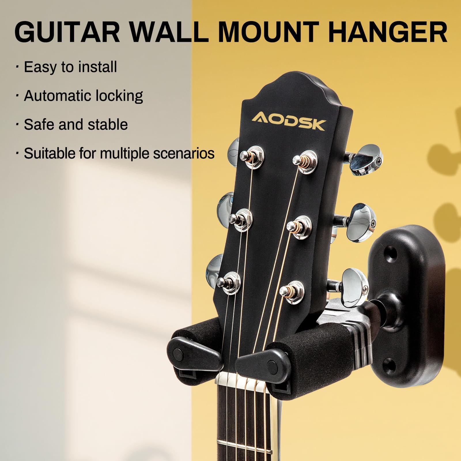 AODSK Soporte de pared para guitarra, paquete de 3