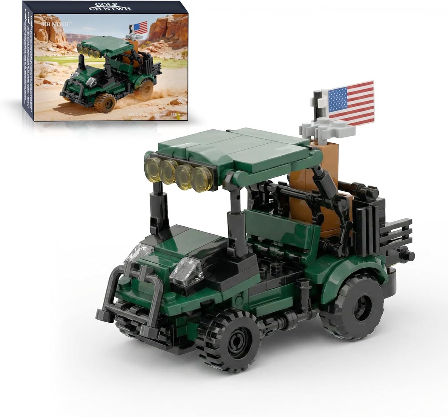 Golf Mini Off-Road Car Building Kit Compatible with Lego Golf – MOC Golf Cart Display Model, Minifigure Compatible, Advanced Brick Set for Ages 14+ (185+ PCS)