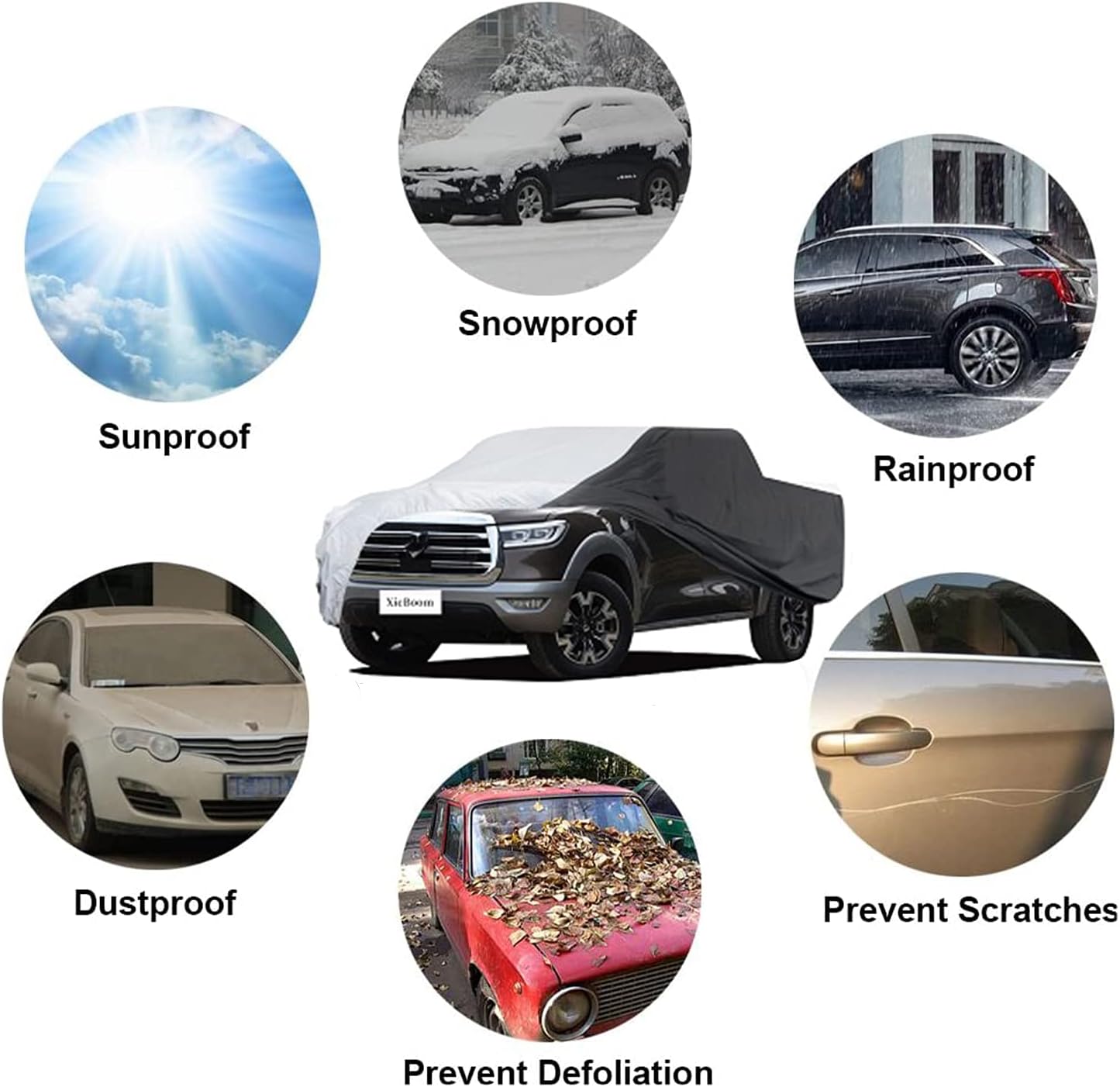 40% Off Discount XicBoom Truck Cover 6 Layers, Waterproof Car Cover All Weather, Indoor/Outdoor Full Cover, Sun Rain Snow UV Protection with Cotton,Fit Truck-Length ( 211 to 229 ) Cheapest 🛒 XicBoom Truck Cover 6 Layers, Waterproof Car Cover All Weather, Indoor/Outdoor Full Cover, Sun Rain Snow UV Protection with Cotton,Fit Truck-Length ( 211 to 229 )