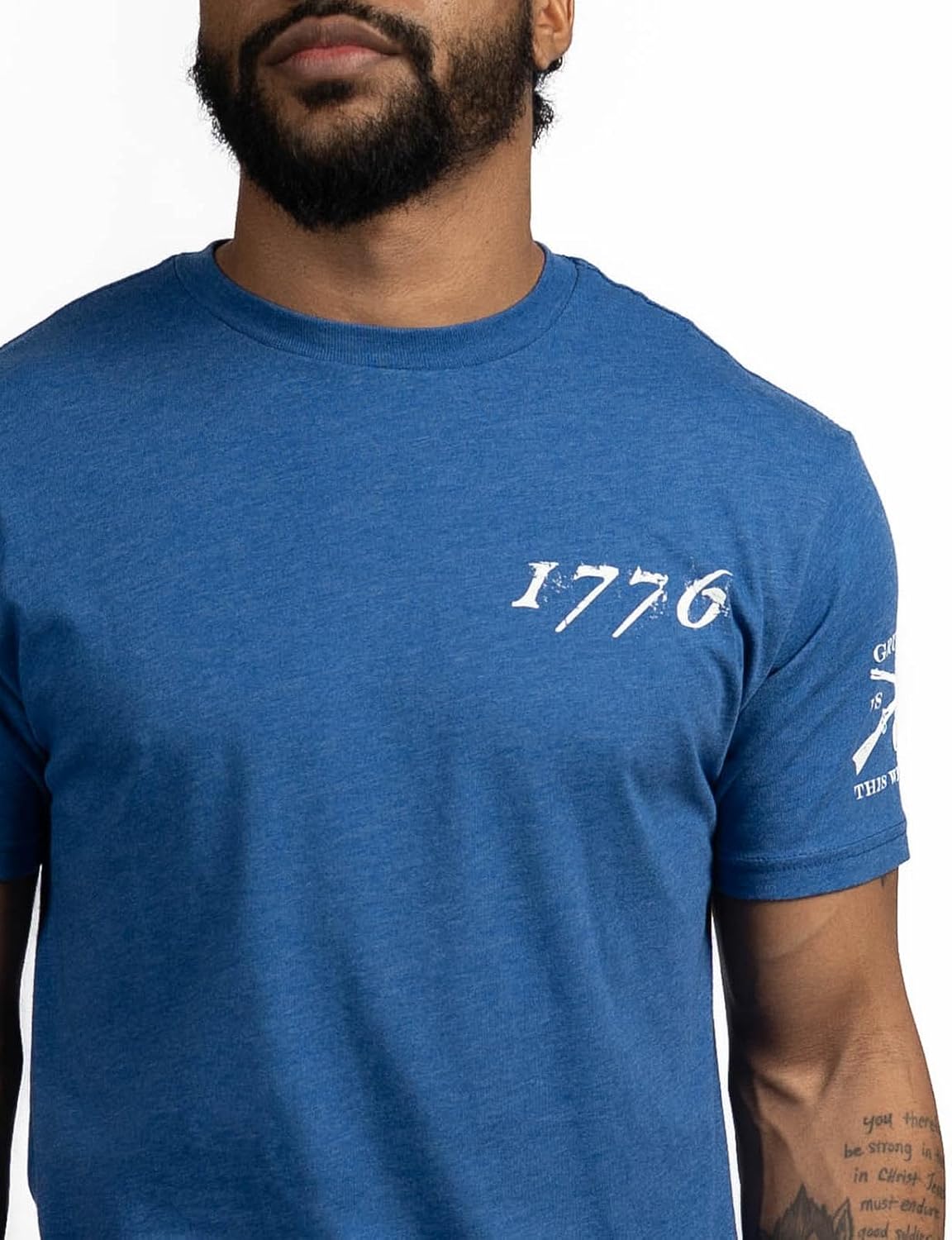Grunt Style American 1776 Flag - Patriotic Graphic Tee, Men's Short Sleeve T-Shirt