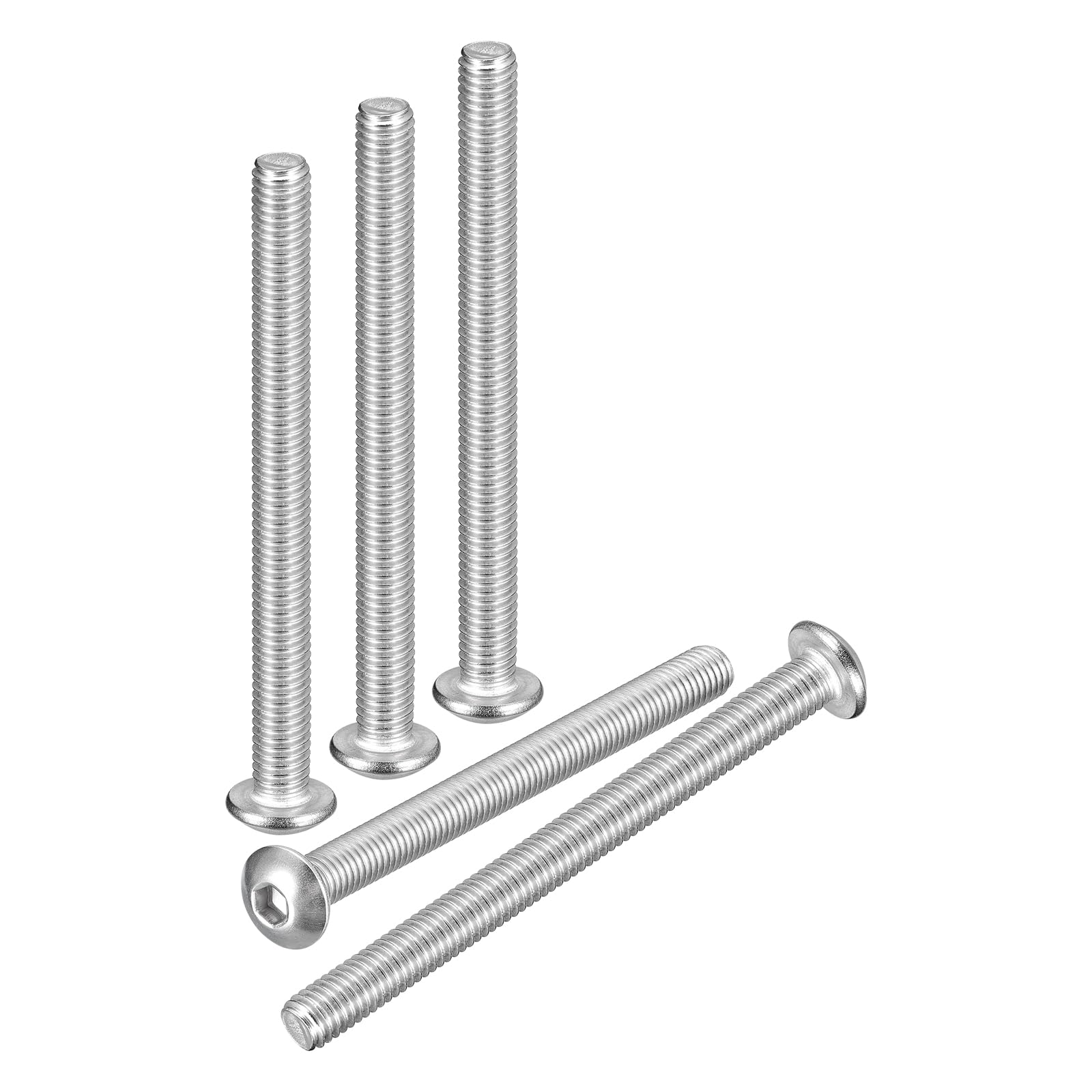 DTGN M5-0.8x60mm Button Head Socket Cap Screws - 25Pack - Good for Road Bicycle, Mountain Bike, Auto, Motorcycle - 304 Stainless Steel Whitewashed - Hex Socket Drive Fasteners โ image 1