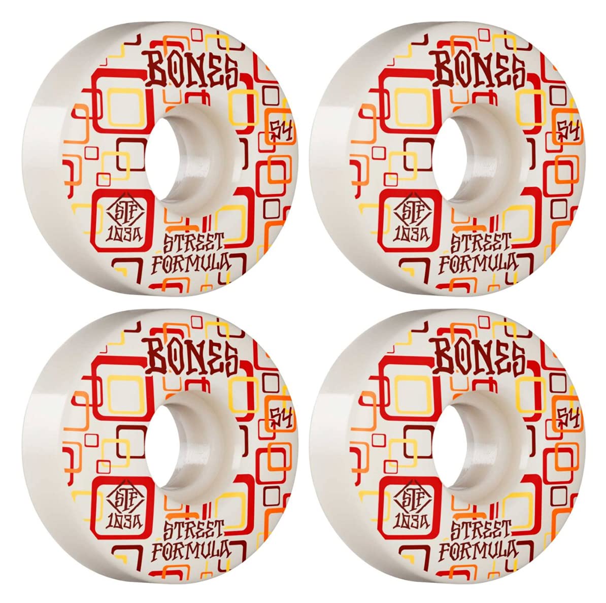 BonesWheels STF Retros V3 Slims Skateboard Wheels 54 mm 103A (White)