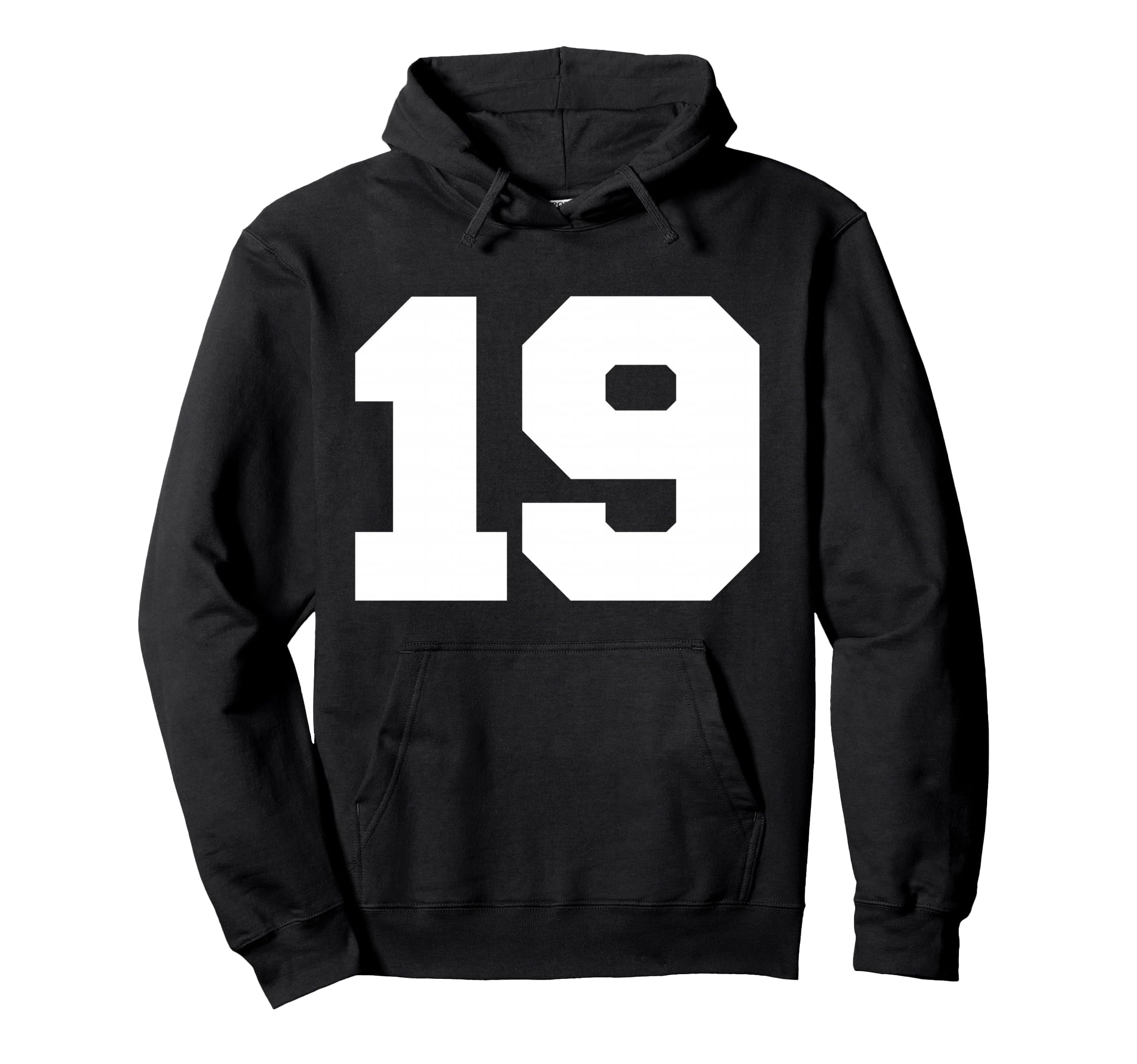Number 19 Sports Jersey Player #19 Fan FRONT Print Varsity Pullover Hoodie