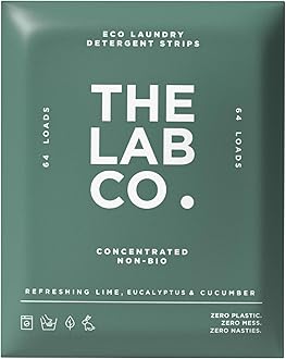 Laundry Detergent Strips Washing Sheets | Eco Ultra-Concentrated | Non-Bio for Sensitive Skin | Non-Toxic Fragrance | EDC-Free | Lab-Tested | Refreshing Lime Eucalyptus Cucumber | 32 Loads