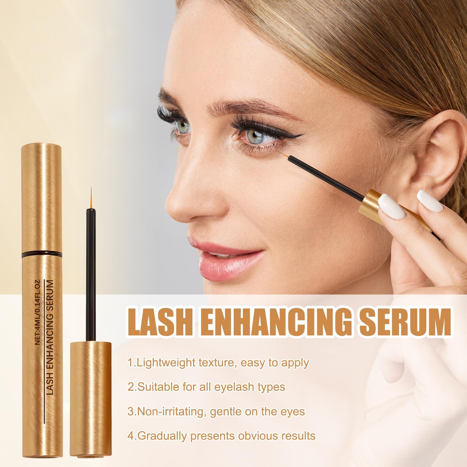2 sztuki serum do rzęs, składniki odżywcze, niedrażniące, odżywia rzęsy, wspomaga wzrost, nadaje się do różnych gatunków skóry (4 ml)