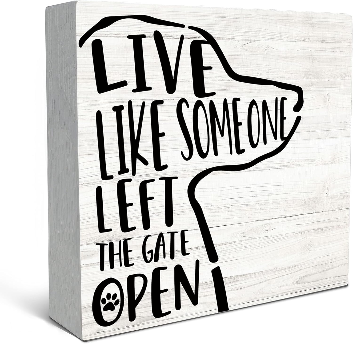 Dog Box Sign 7x7 Inch Funny Pet Quote Wood Farmhouse Decor