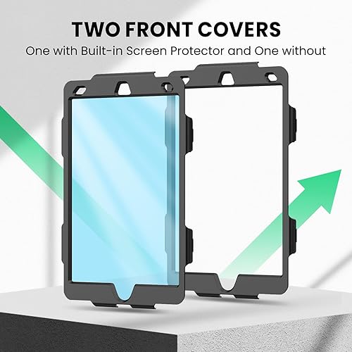 Miniatura 8 de SEYMAC Funda para iPad de 9ª/8ª/7ª generación de 10.2" 2021-2019, funda protectora resistente a prueba de golpes con protector de pantalla, soporte