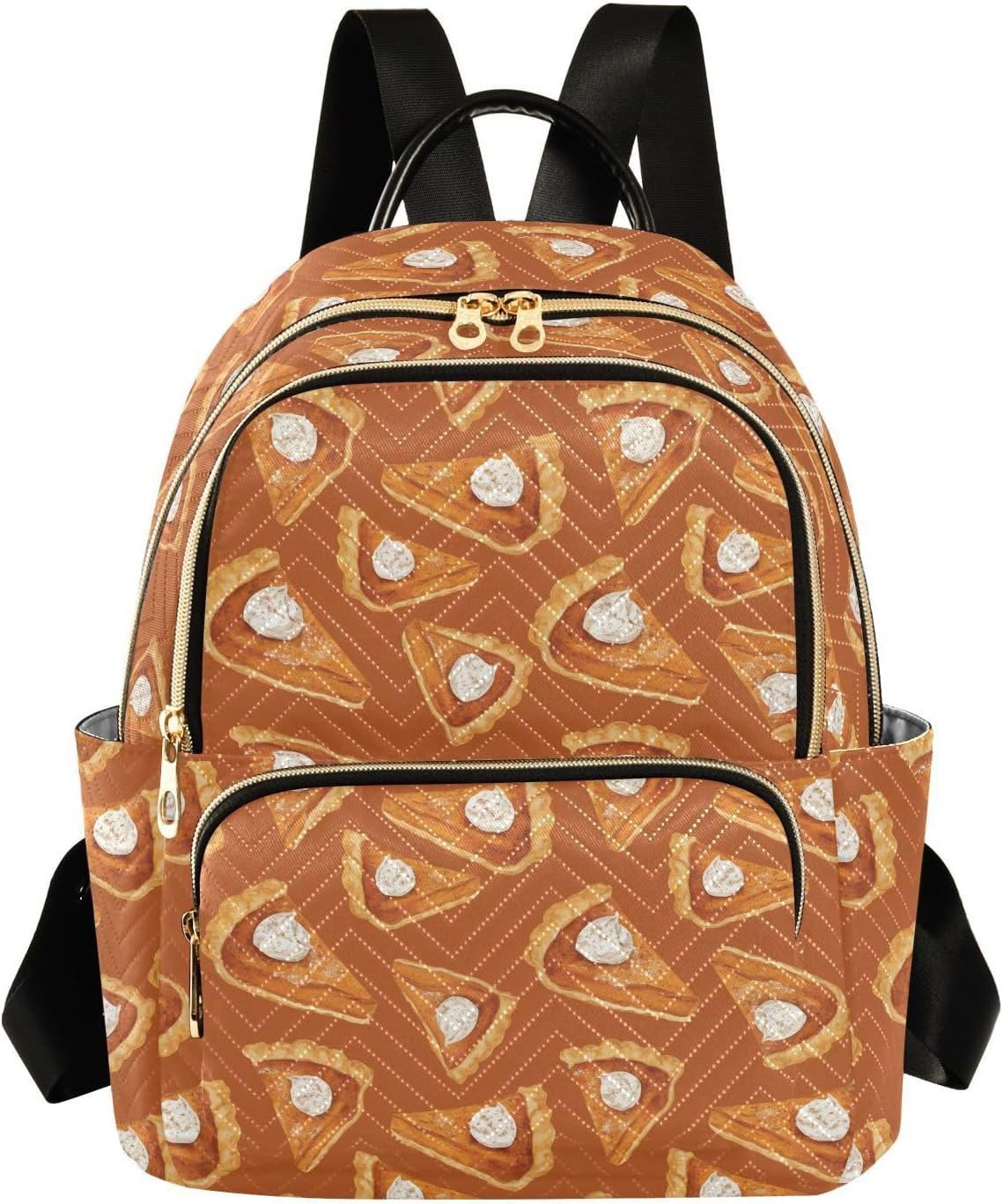 Pumpkin Pie Slice Backpack Purse for Women Shoulder Bag Fashion Daypack Ladies Handbag Lightweight Travel Bag Rucksack