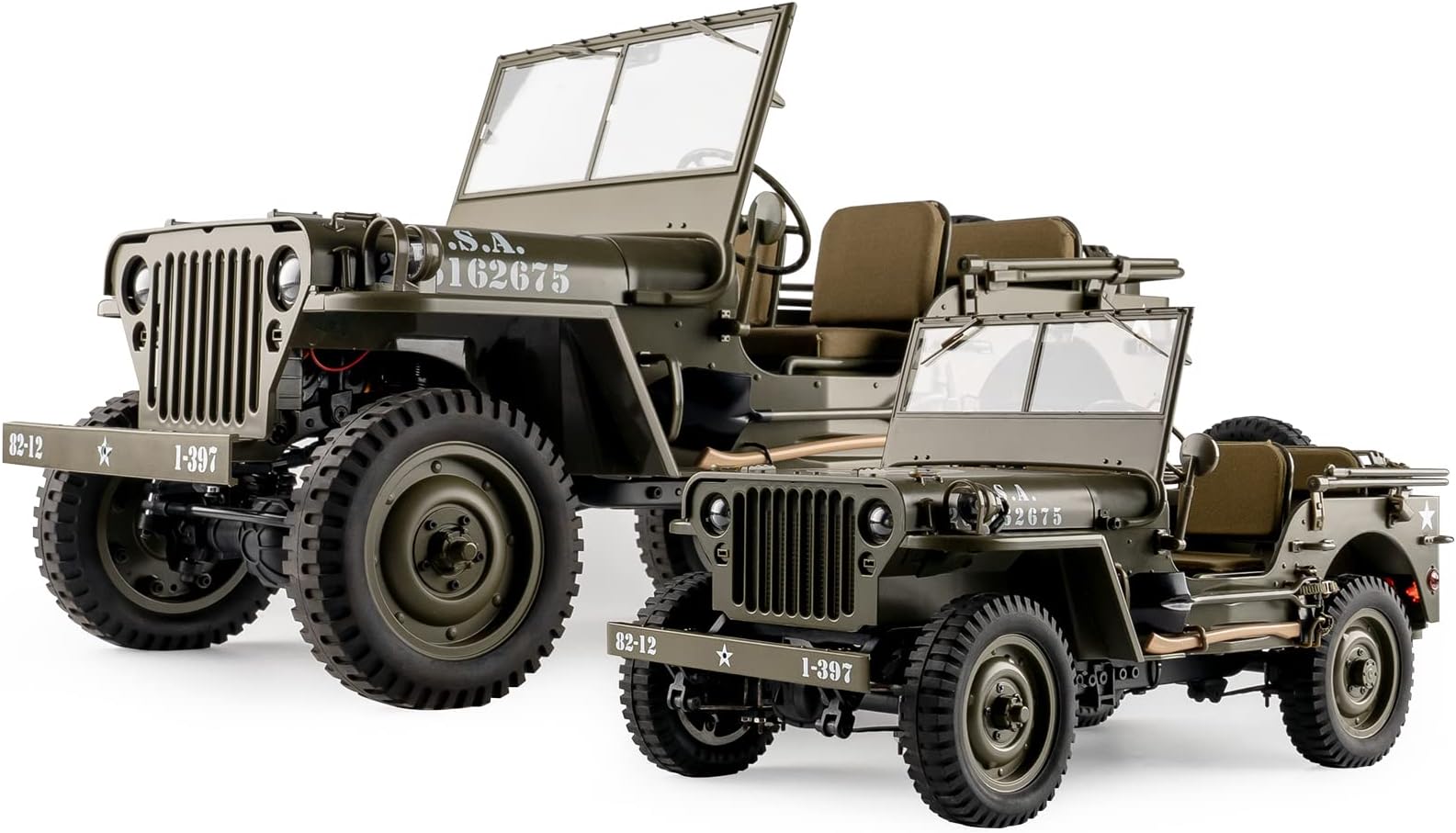 - RocHobby 1/6 1941 MB Scaler RC Car, 4x4 Hobby Grade RC Car Mini RC Rock Crawler Military, 2.4Ghz RC Truck with 550 Brushed Motor, LED Lights for Adults Without Battery and Charger
