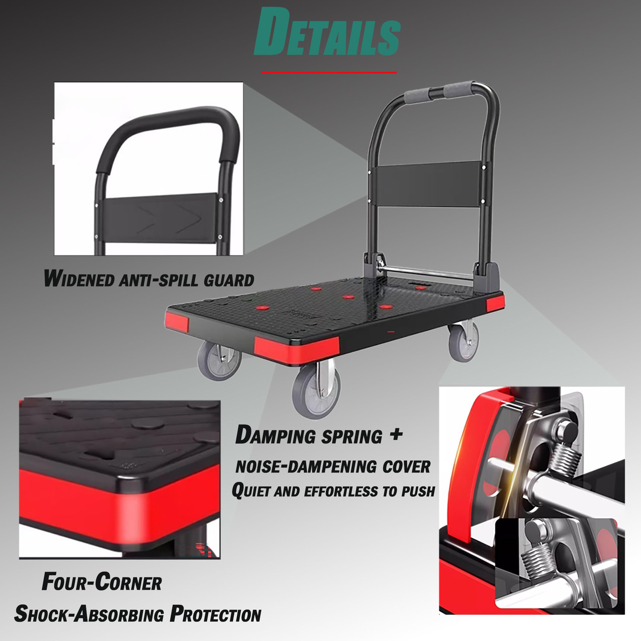 Carrello a Pianale per Traslochi, Portata 551,16 Libbre 黄色