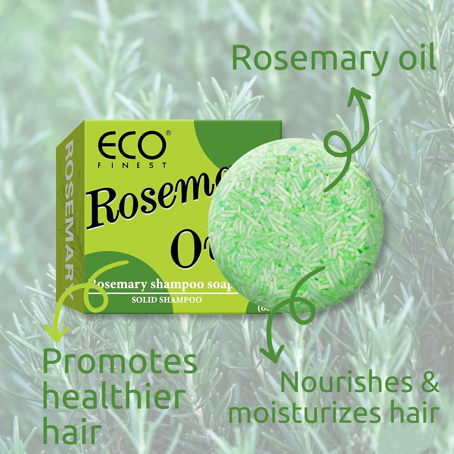 Rosemary Oil Shampoo Bar for Hair Strengthening & Volumizing, Rosemary Shampoo Soap All Hair Types, No Harsh Chemicals. - Image 4