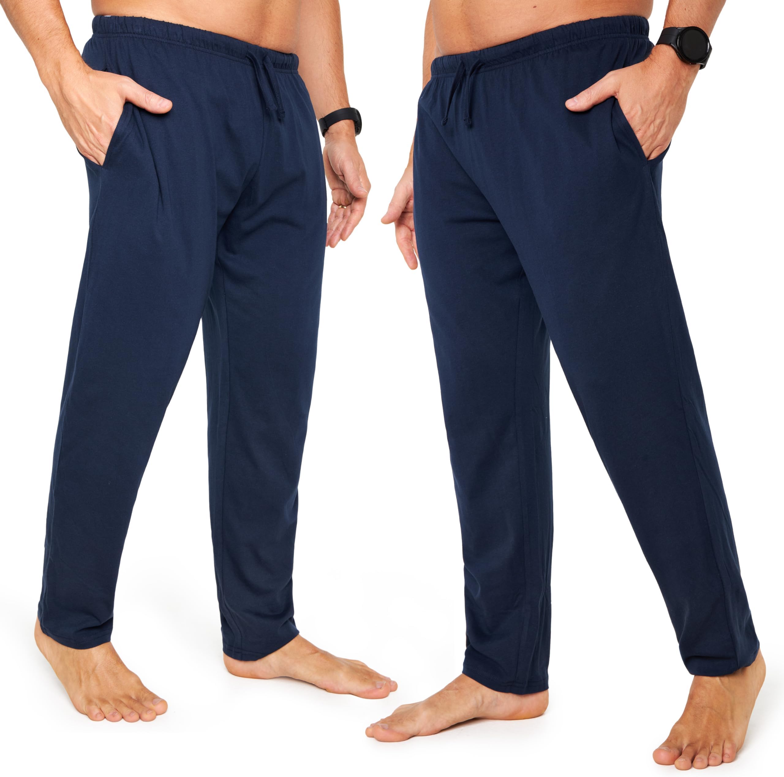 CityComfortMens Pyjama Bottoms - Jersey Lounge Pants with Pockets, Pack of 2OEKO-TEX STANDARD 100