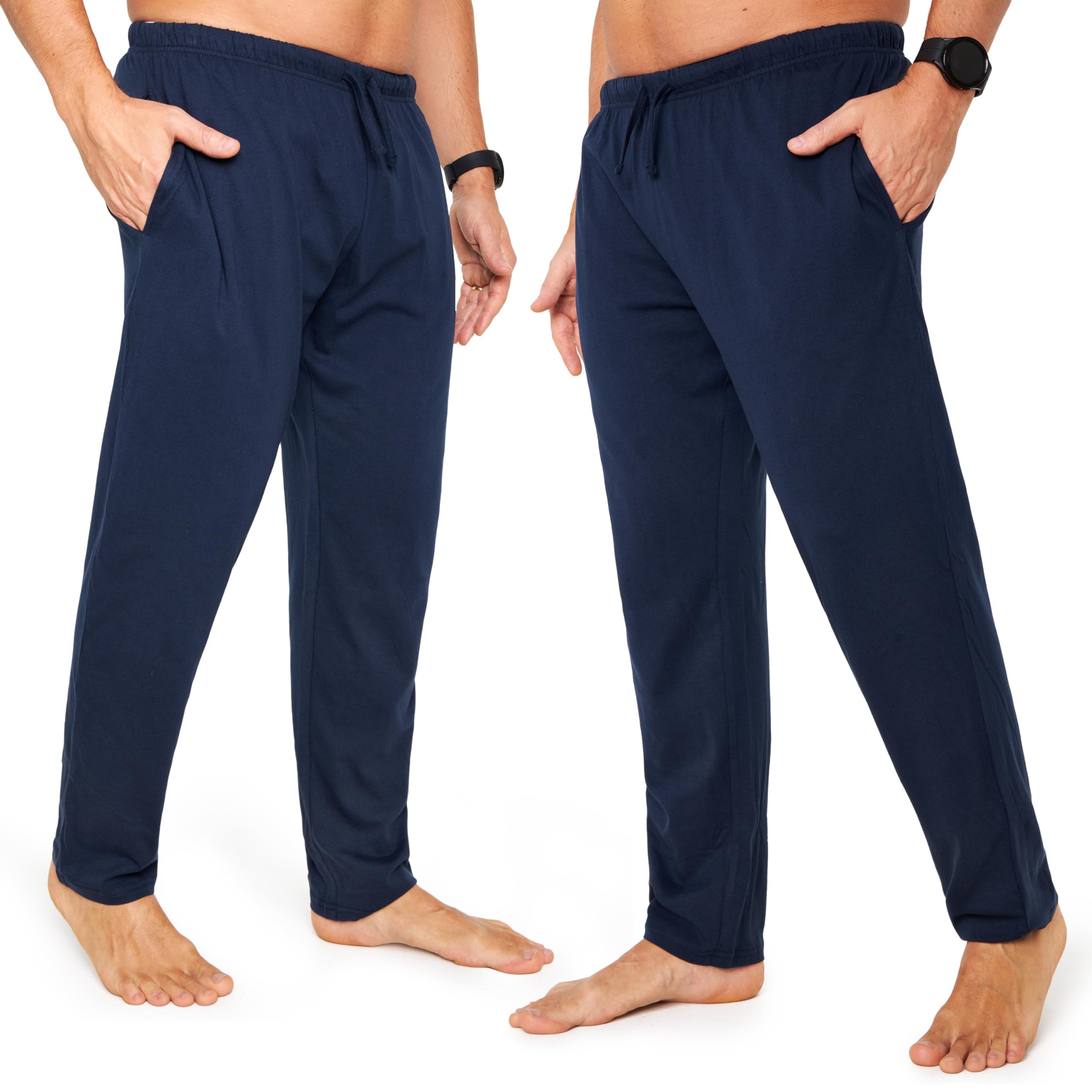 CityComfortMens Pyjama Bottoms - Jersey Lounge Pants with Pockets, Pack of 2OEKO-TEX STANDARD 100