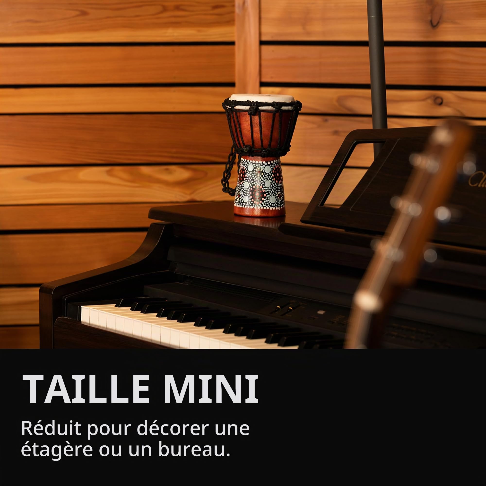 Meinl Percussion African Mini Djembe – Percussion à Main Extra Petite – Avec Peau de Chèvre – Diamètre 4,5 pouces – Acajou, Multicolore (HDJ8-XXS)
