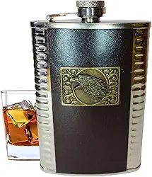 Cantil de Bolso Inox Porta Bebida Whisky Vodca 9Oz 266Ml (Águia)