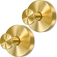 22LB Gold Stainless Steel Suction Cup Wreath Hangers, 2-Pack - Damage-Free Hooks for Christmas, Halloween, Fall Door Decor Indoor Outdoor