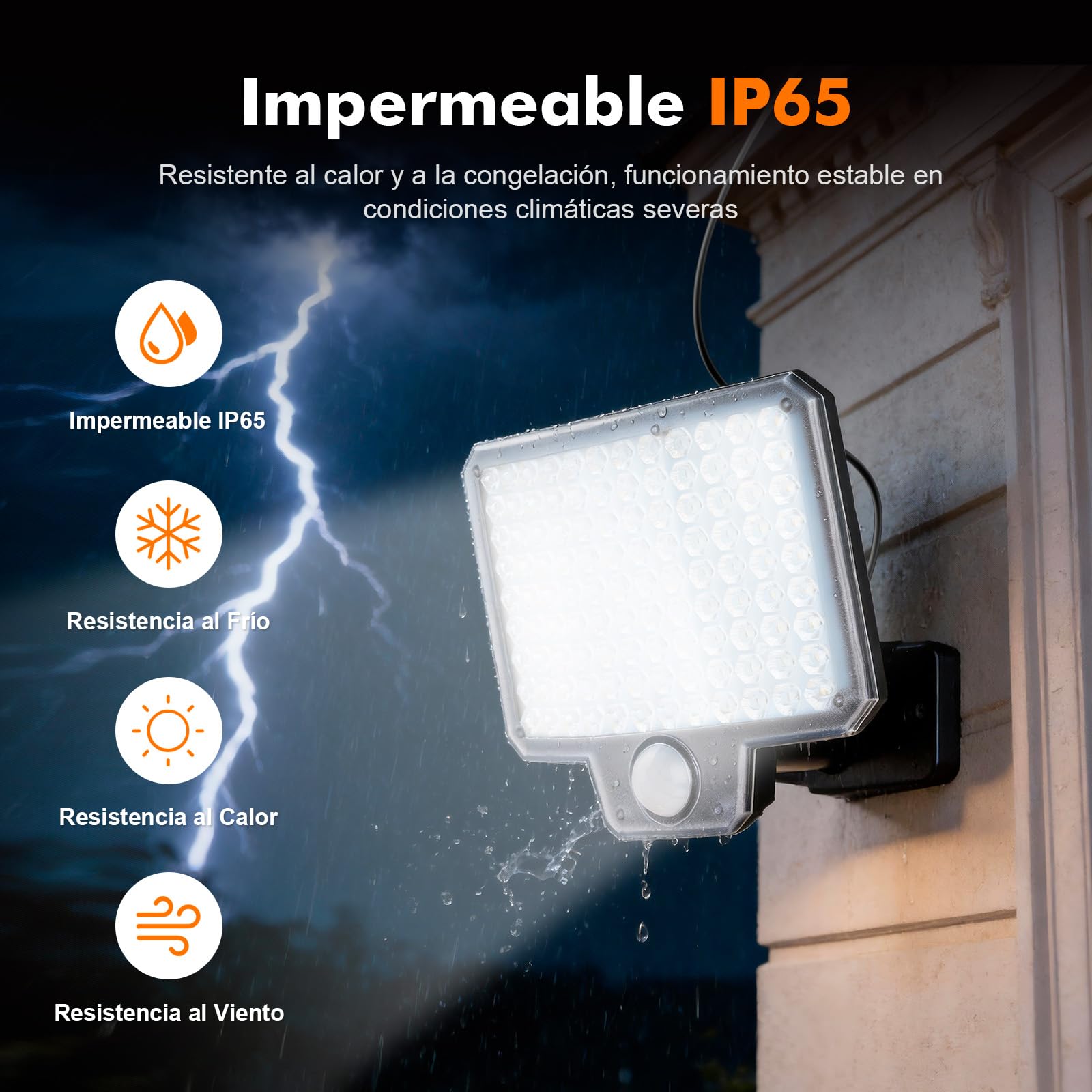 GRIFEMA GD201 Luz Solar Exterior con Sensor de Movimiento, [108 LEDs/ 3 Modos/ 1500mAH], Foco Solar Exterior con Control Remoto, IP65 Impermeable para Jardín, Garajes