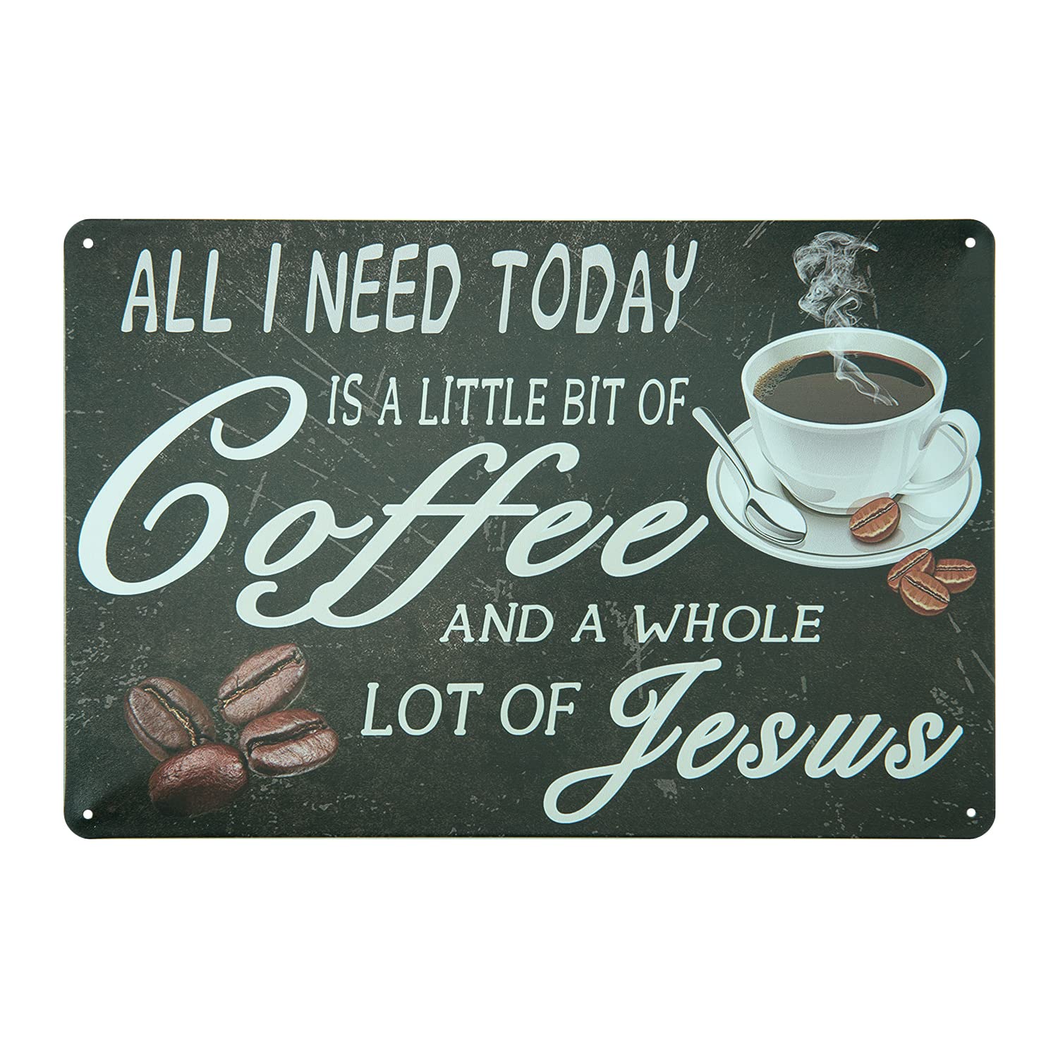 ERLOOD Coffee Bar Decor Sign Coffee Menu Wall Decor Coffee Metal Tin Signs For Coffee Bar Kitchen Home (ALL I Need)
