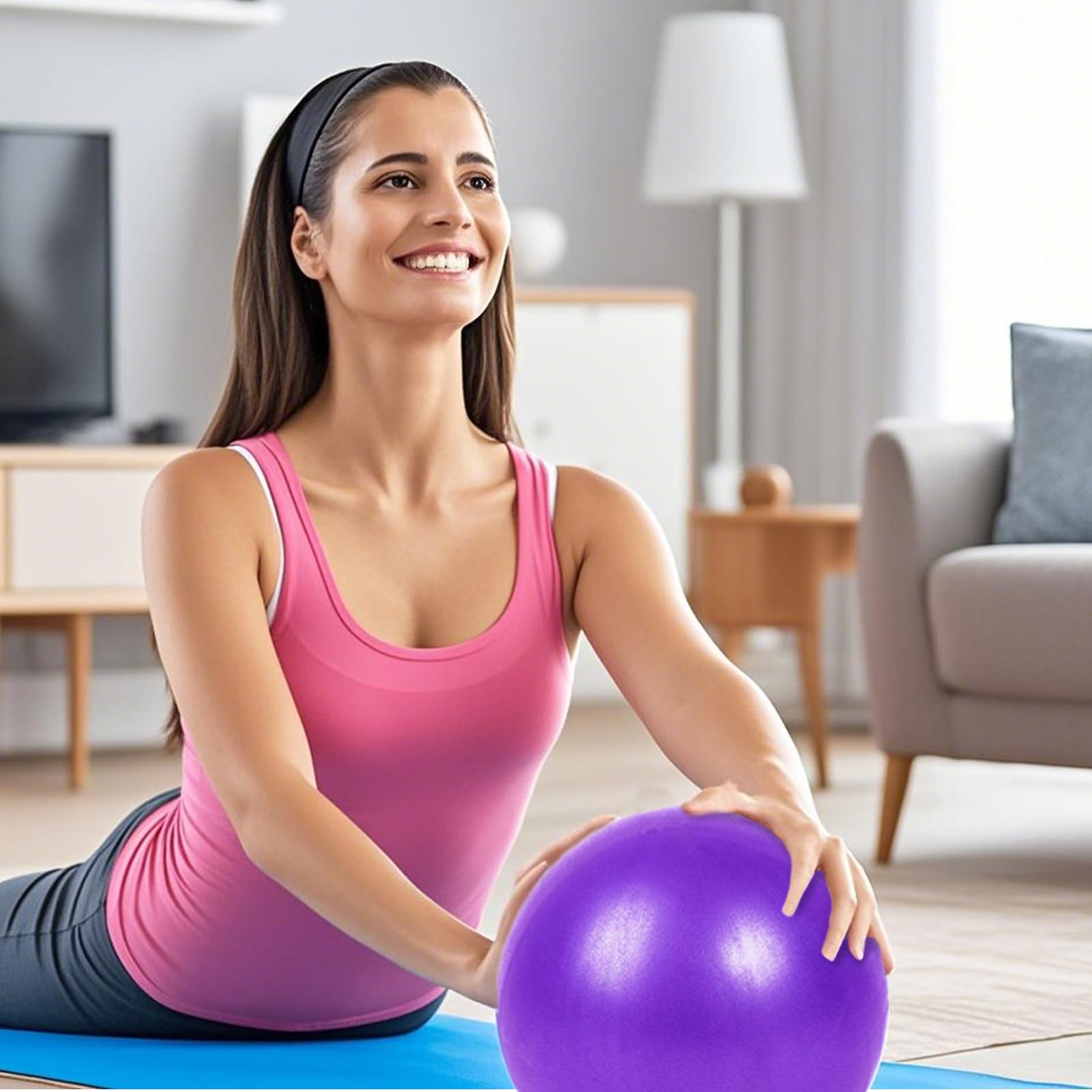 Yoga-Fitness-Set, 10-teiliges Set, 183 x 61 x 7 cm, Latex-Material, Widerstandsband, elastisches Band, Hüftblock, Yoga-Ball, Inc