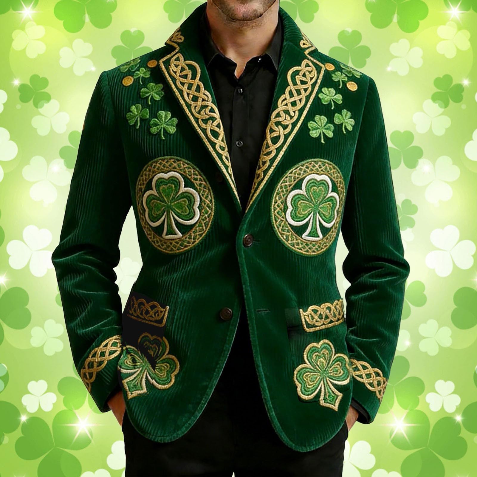 Elegante chaqueta de pana con estampado de esmoquin para hombre, estilo casual, para negocios y uso diario, discoteca
