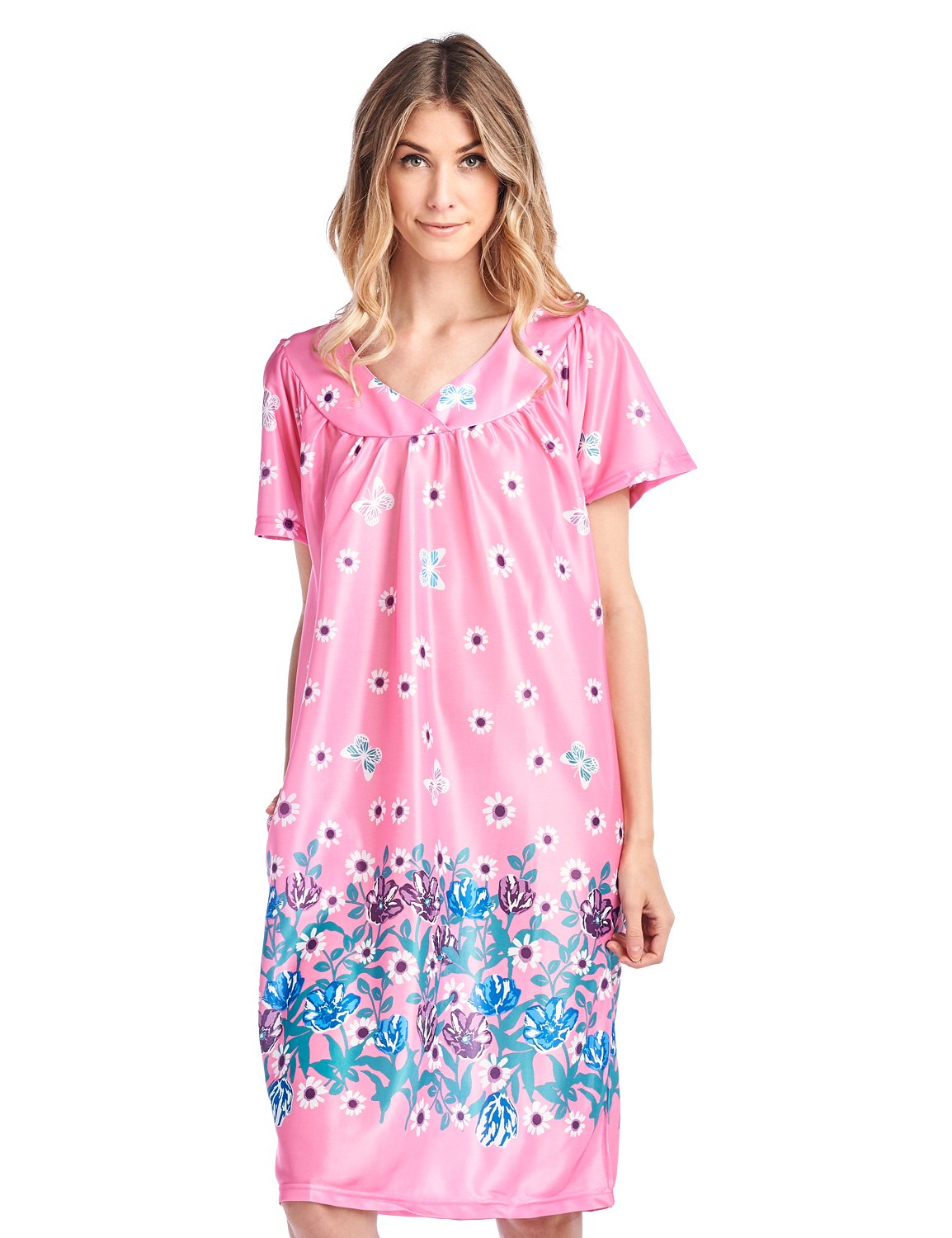 Casual NightsWomen's Short Sleeve Muumuu Lounger Dress