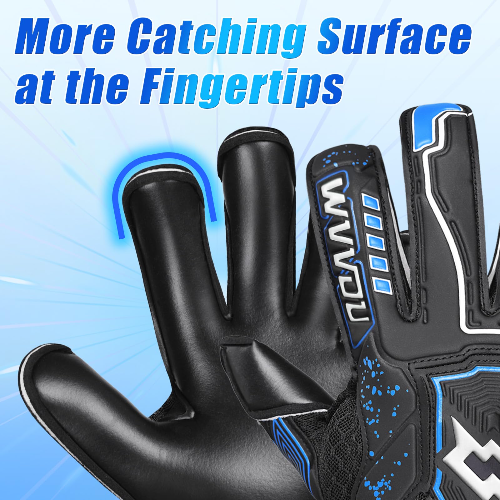 Gants de gardien de but de football pour adolescents et adultes, gants de gardien de but de niveau professionnel, gants de football haute performance avec protection du dos des doigts Pro-Tek, 4 + 3