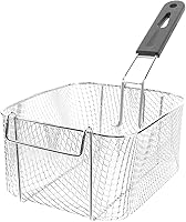 Vista 1 de BESTonZON Cesta mediana de acero inoxidable para freír con chispas francesas, para servir alimentos, con asa, apta para ollas de hasta 5/6 L
