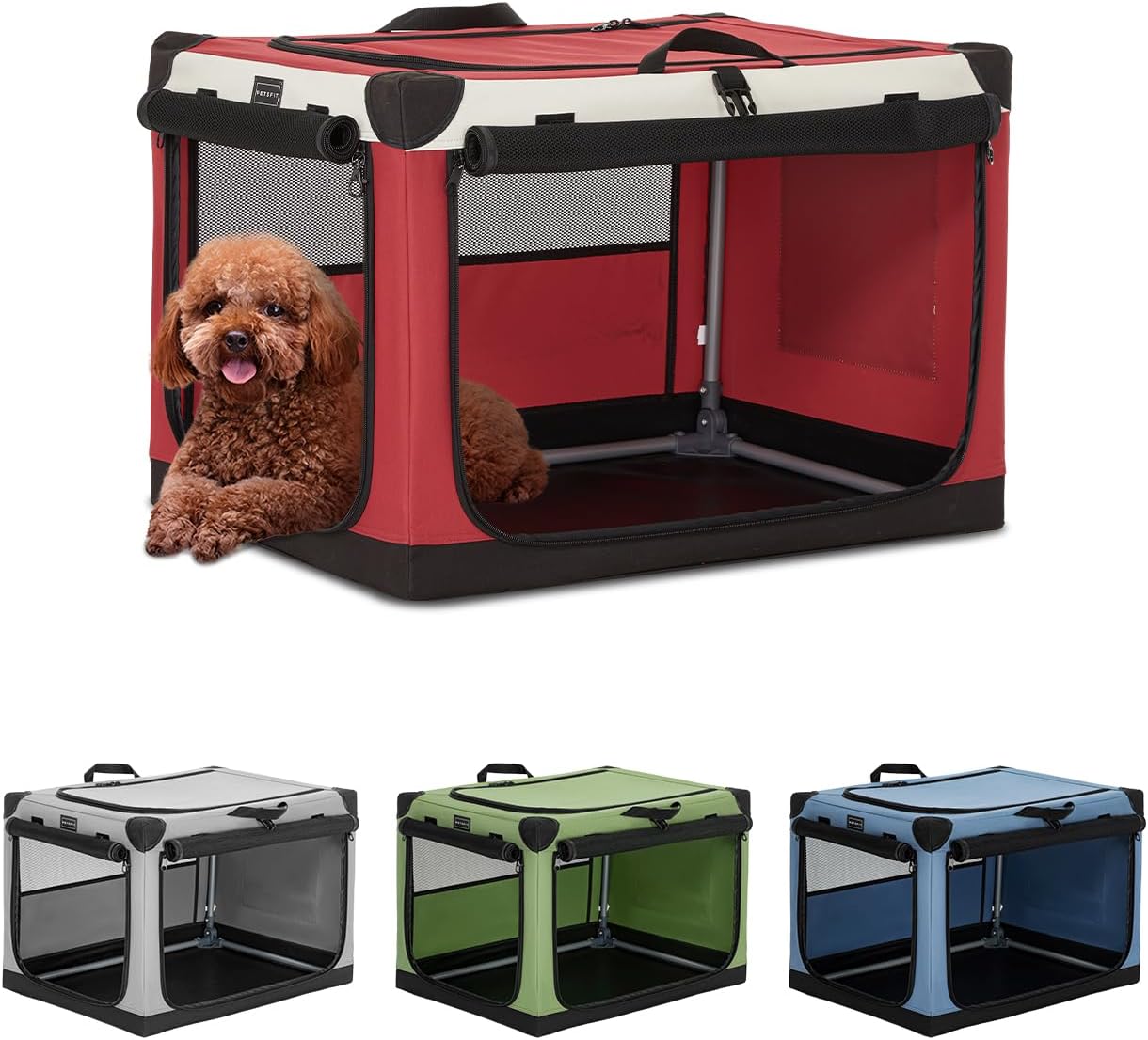 Petsfit 26 Inch Folding Dog Crate, Adjustable Fabric Cover