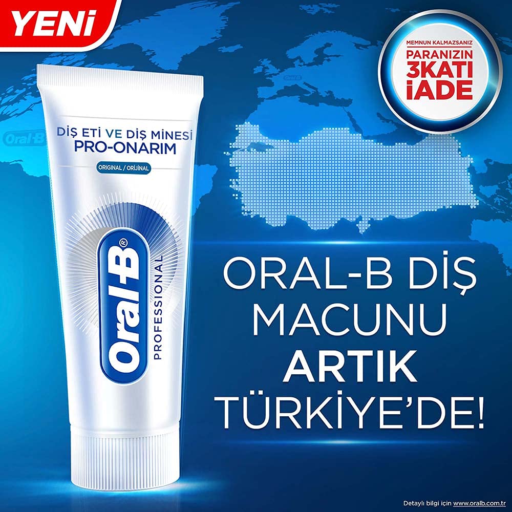 Oral-B Diş Eti ve Diş Minesi Pro-Onarım Original 50 ml + Oral-B Diş Fırçası Diş Eti Temizliği 1 Paket (1 x 0.23 g)