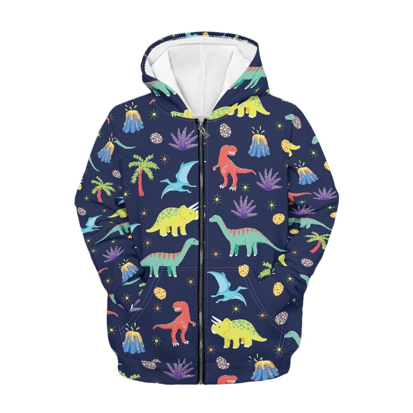 Unisex Zipper Sweatshirt Boys Girls Hooded with 2 Pocket Pullover Hoodies for 6-16Y Kids