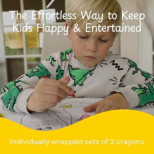 Miniatura 2 de CrayonKing 1,000 juegos de 2 paquetes en violonchelo (2,000 lápices de colores a granel) pre-envueltos para restaurantes, fiestas, aulas y eventos,