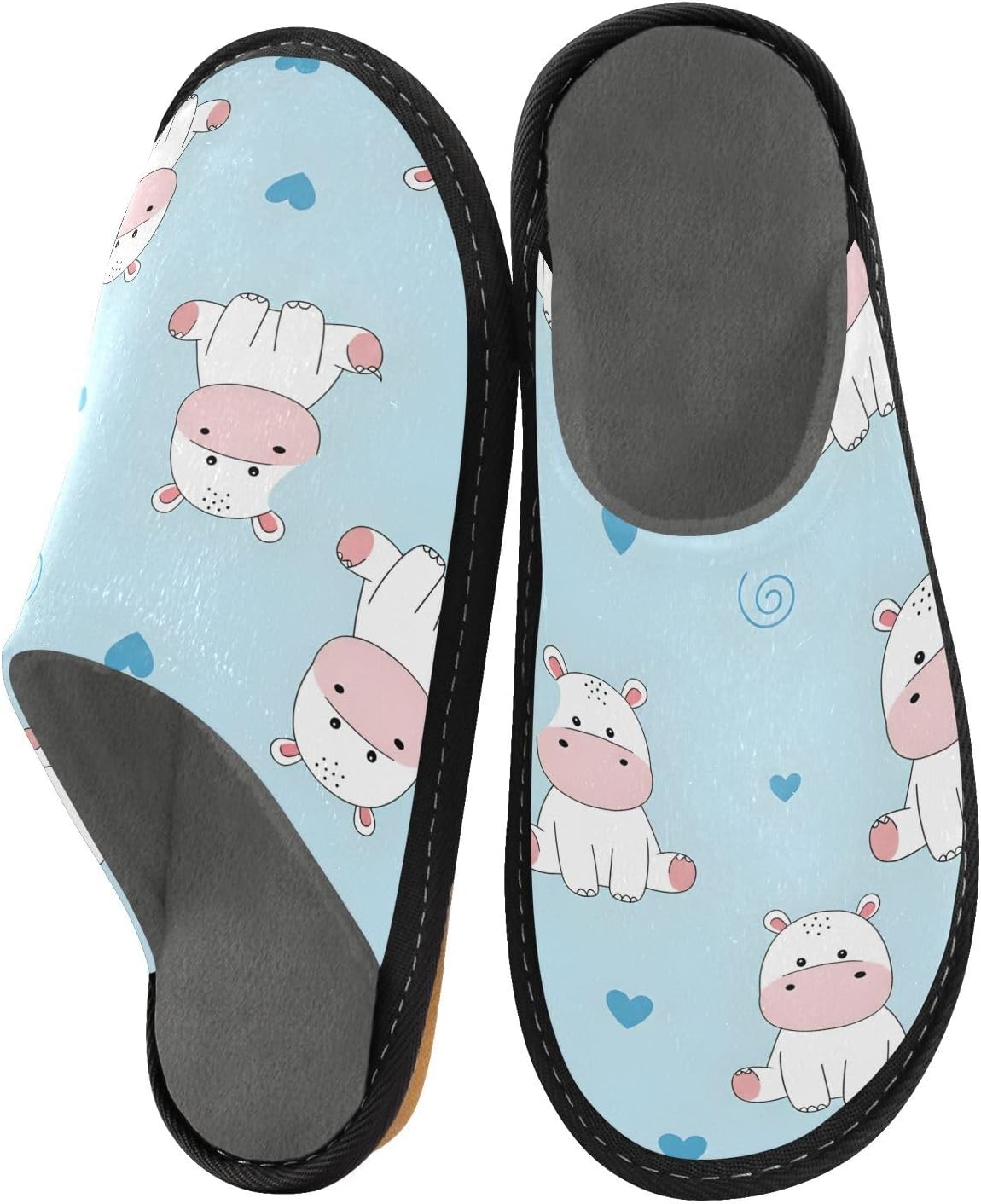 Cute Hippo Women's Slippers - Soft and Fuzzy Comfort