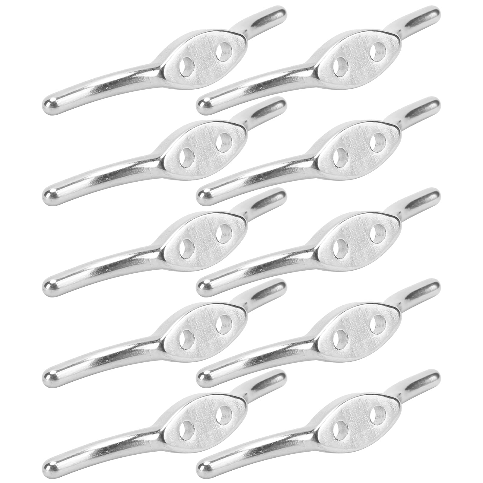 POENVFPO Rope Cleat Hook, 2in Stainless Steel Boat Flagpole Rope Cleats Hook with Mounting Screw for Yachts, Awnings, Boats No Drilling