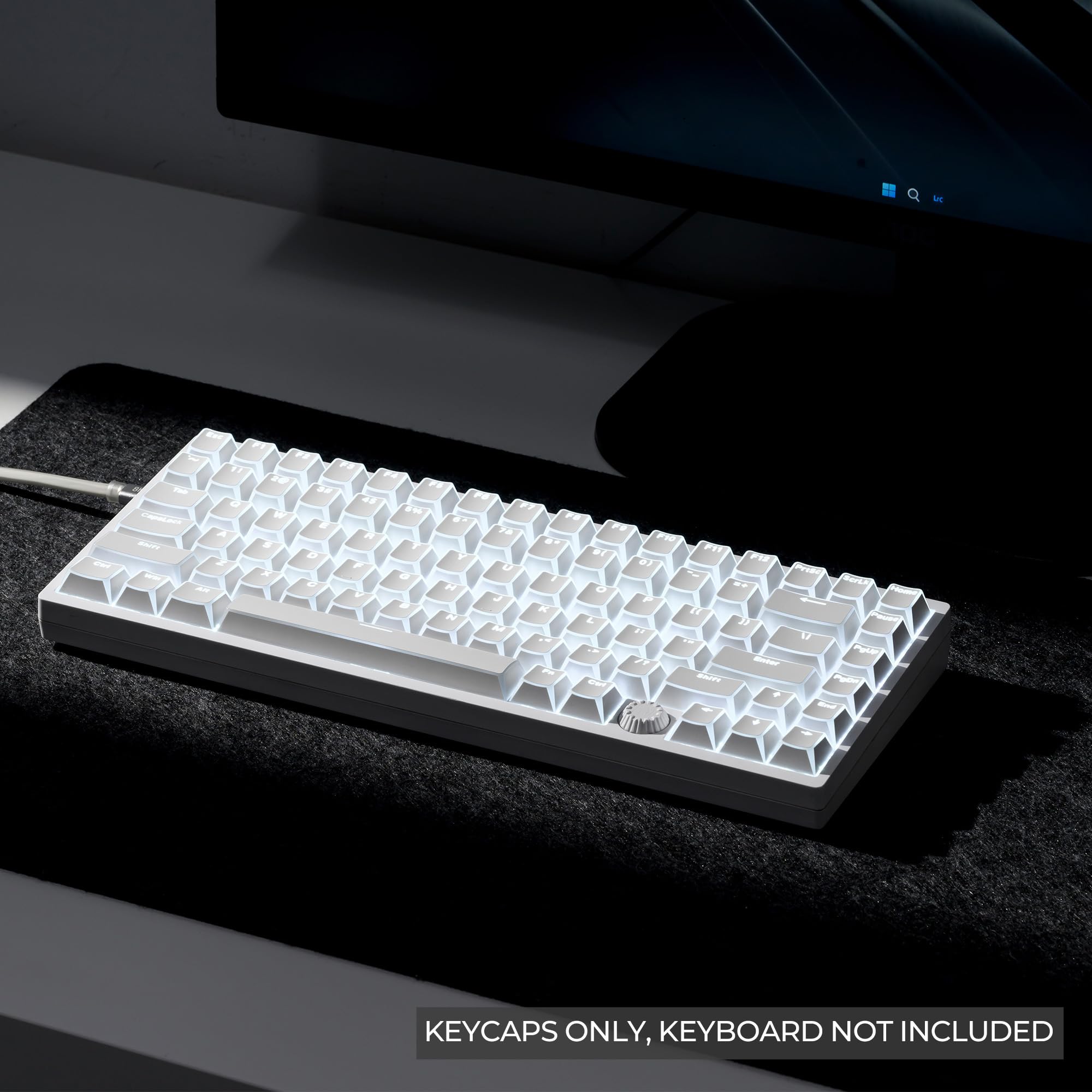 GMKWTL XVX White Shine Through Keycaps Tastiera,PBT Keycaps Profilo Ciliey, Set di keycap traslucidi personalizzati Adatto per 60% 65% 75% 80% 100% Tastiera Meccanica