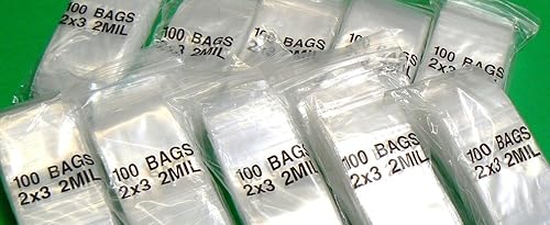 Miniatura 3 de 1000 bolsas Ziplock de 2 x 3 pulgadas, bolsa de poliéster transparente con cierre de 2 x 3 pulgadas, bolsas de plástico de 2 mil (LZ 1.4 FRE)