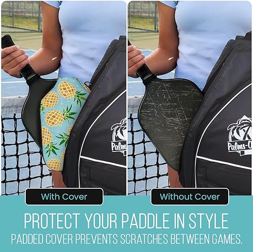 Vista 46 de Palms-O-Aces Pickleball Paddle Sleeve Lightweight Padded Canvas Covers for Paddles Protective Racket Case with zipper Standard & Elongated