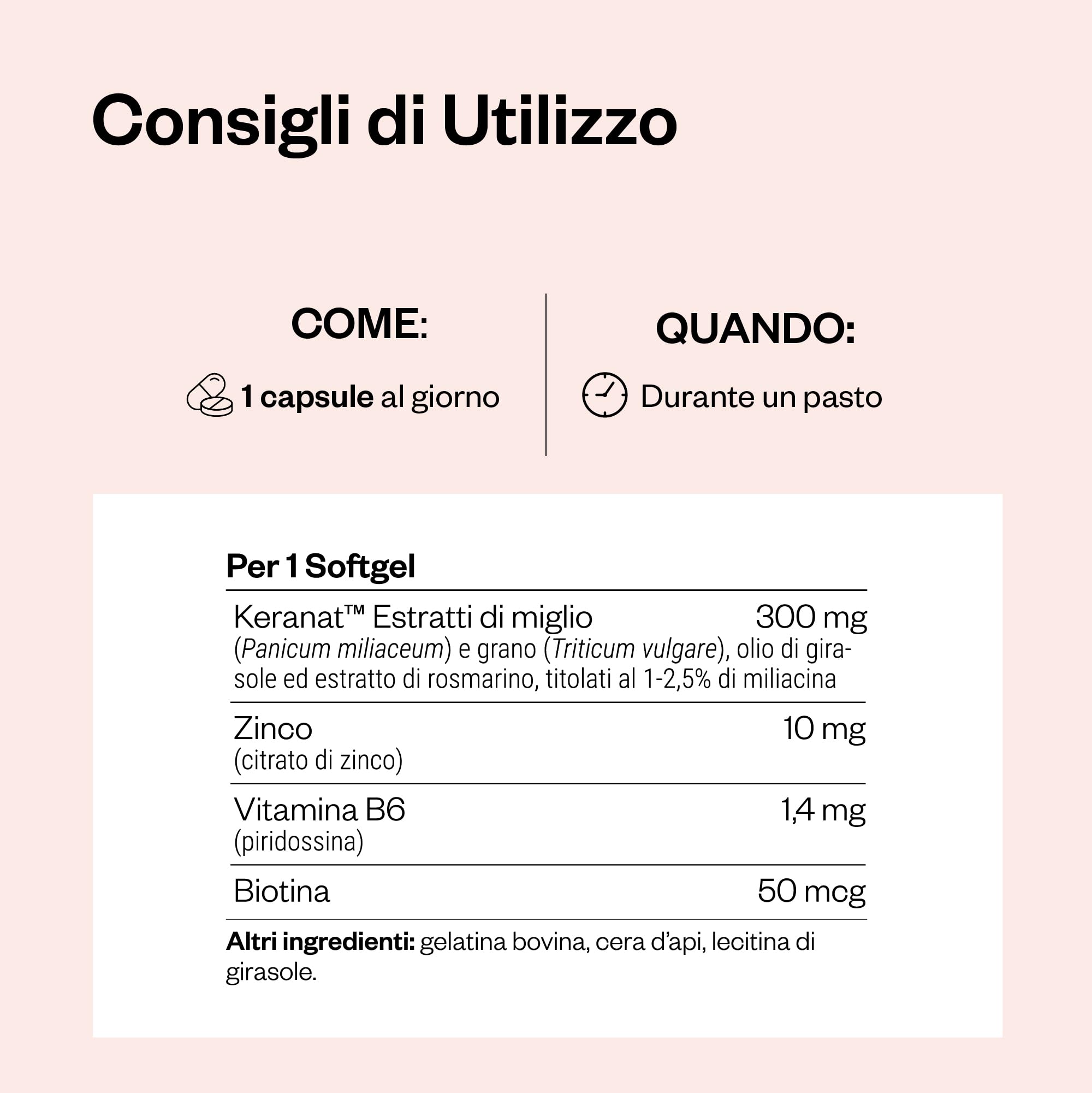 Keranat ™ - Salute dei capelli e del cuoio capelluto - SuperSmart | Anticaduta - Arricchito con zinco e biotina (vitamina B8) - Aiuta a mantenere il normale metabolismo - Ingredienti
