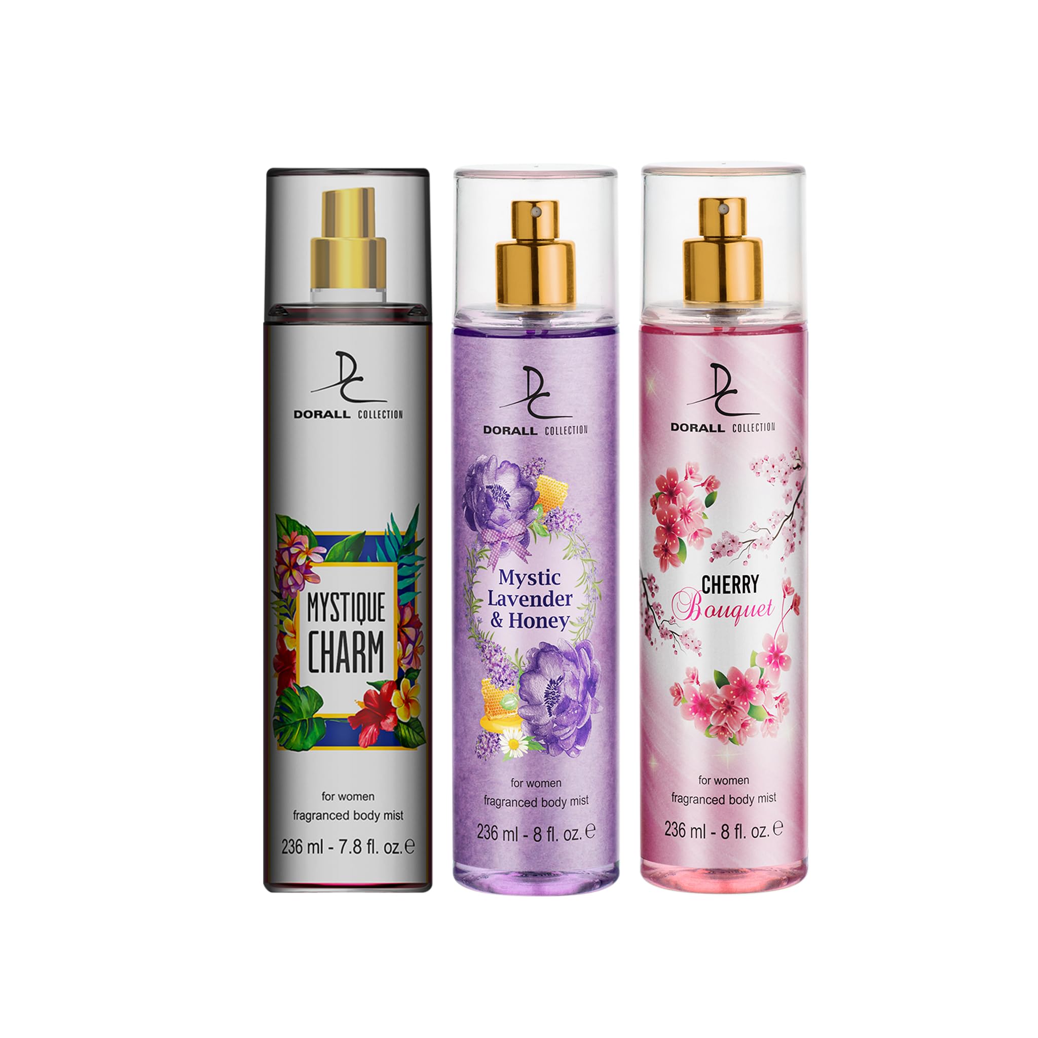 Dorall Collection Mystique Charm + MysticLavender&Honey + Cherry Bouquet Body Mist 236ml (Pack of 3)-image-29