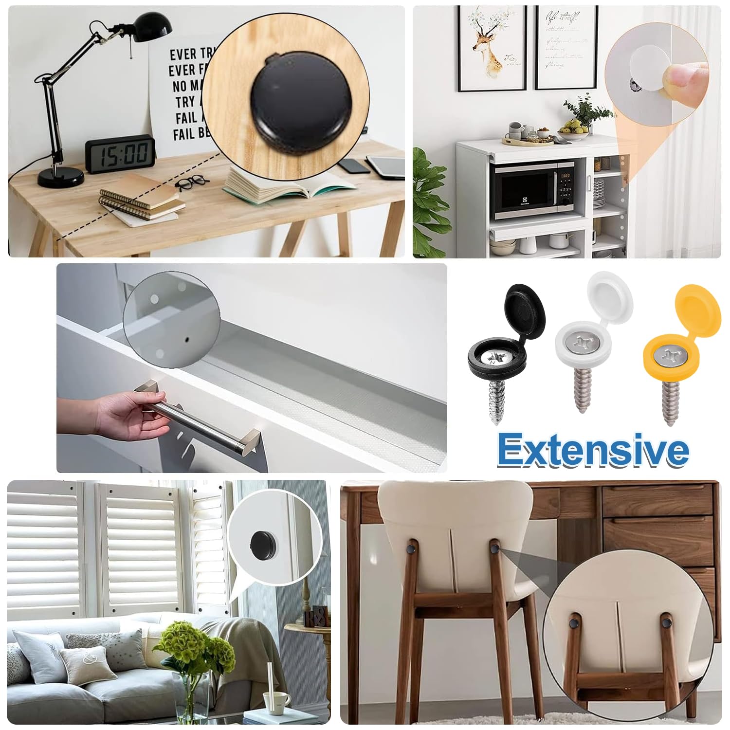 KIT 8 VITI PER FISSAGGIO INSTALLAZIONE TARGA ACCESSORI AUTO 7 BLU E 1 BIANCO EBa - Foto 5