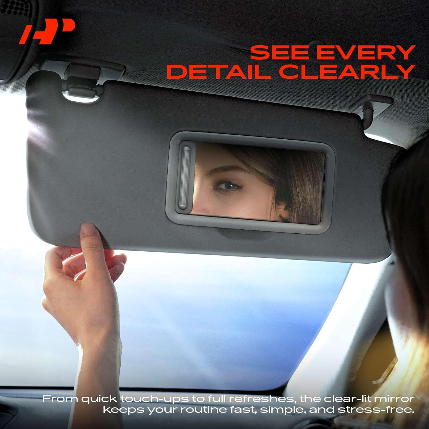 A-Premium Passenger Right Side Sun Visor Compatible with Toyota Highlander 2008 2009 2010 2011 2012 2013 - Without Vanity Light, with Vanity Mirror, with Sliding Sun Visor Extension, Gray Color