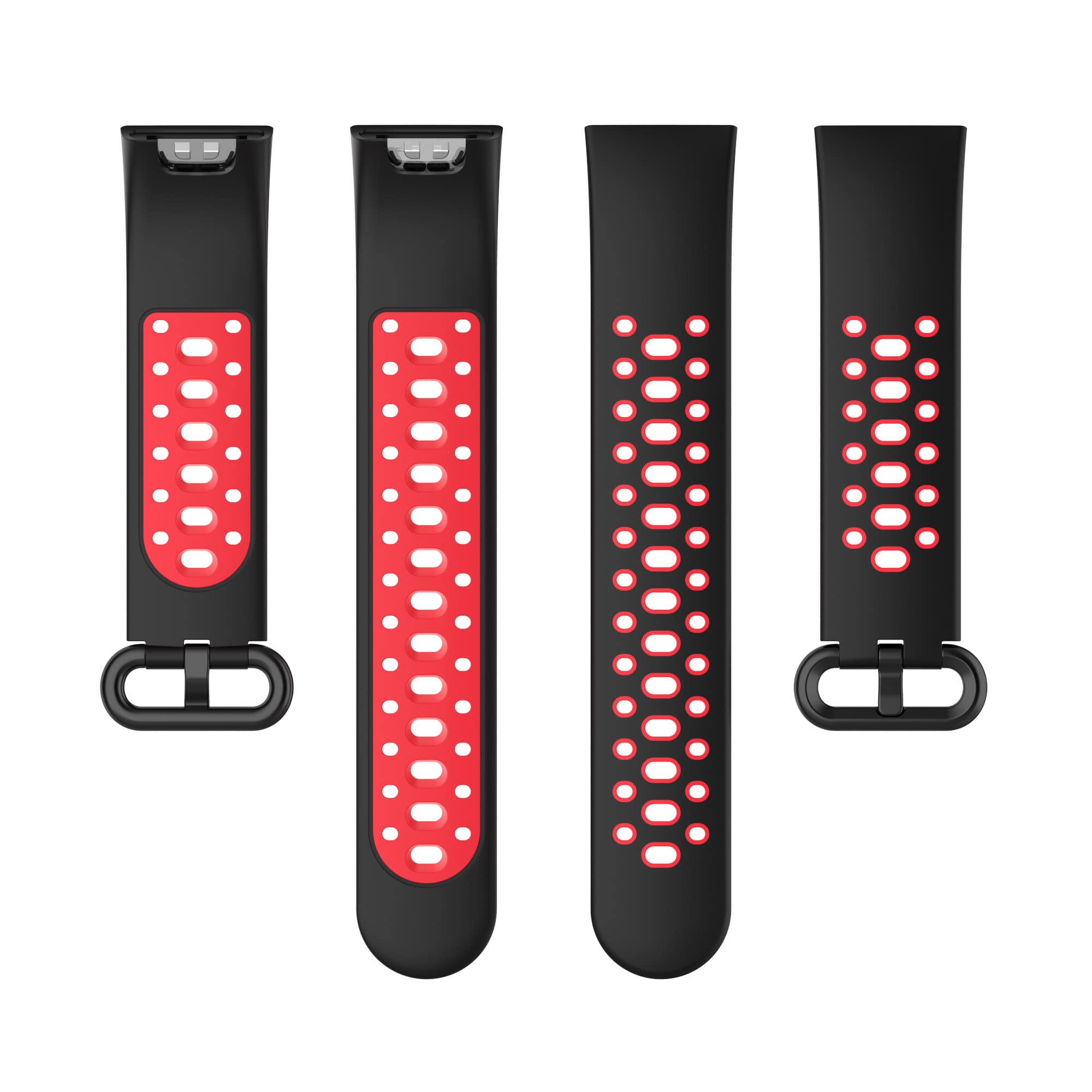 Bracelet en silicone compatible avec Xiaomi Mi Watch 2 Lite/Redmi Watch 2 pour homme et femme, bracelet de rechange pour montre Redmi Watch 2 (noir/rouge, noir/gris)