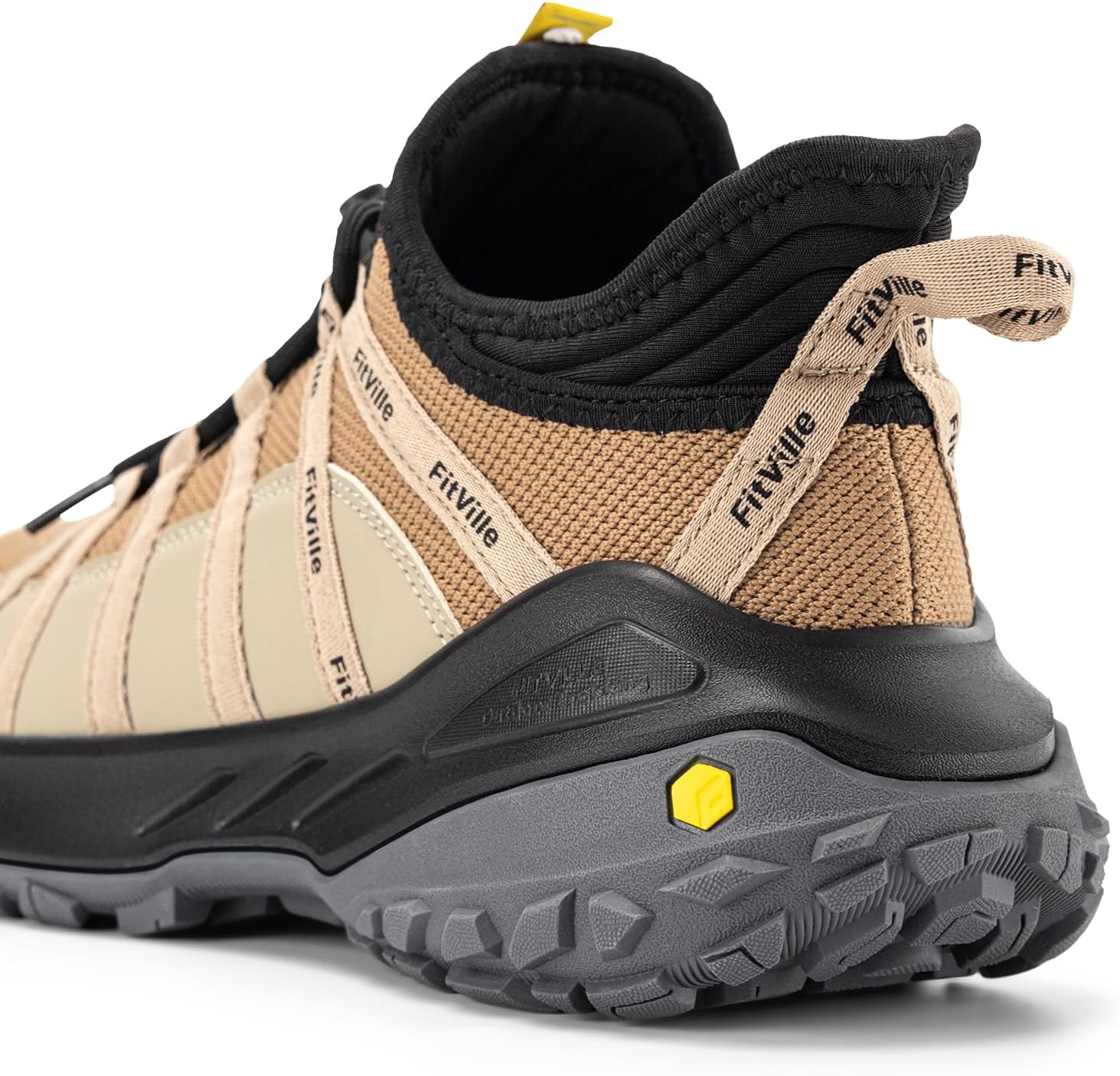 FitVille Men's Wide Slip-On Hiking Shoes Arch Support Trekking Sneakers