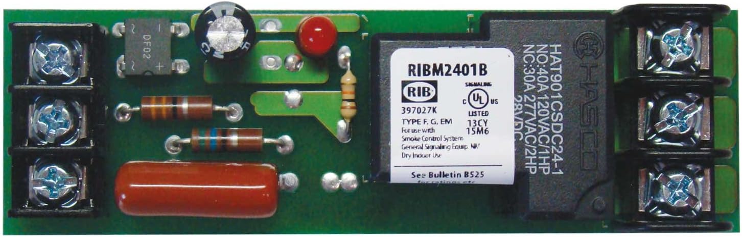 Functional Devices RIBM2401B Power Relay, 20 Amp SPDT, 24 Vac/dc/120 Vac Coil, 4.00" Track Mount