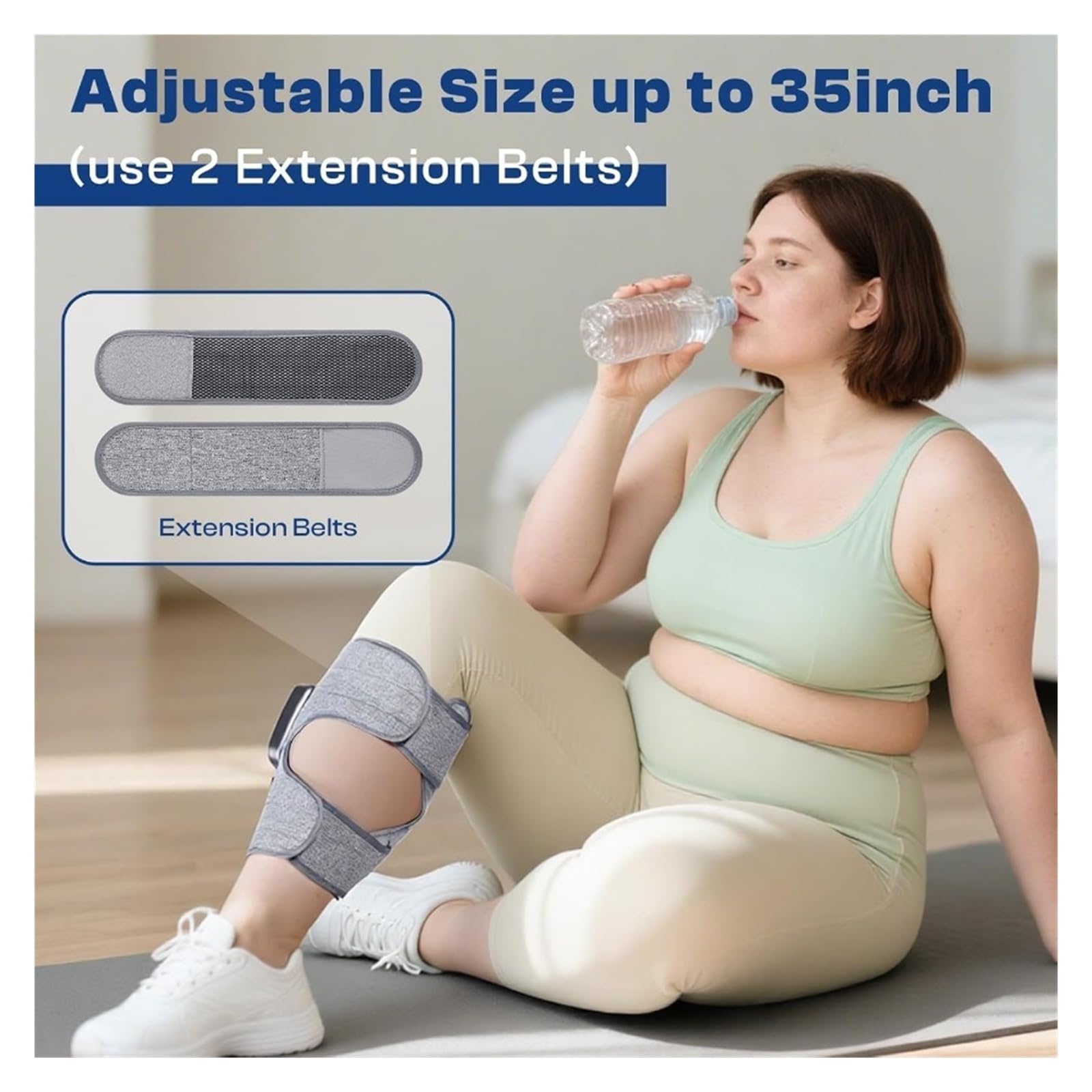 Masajeador de piernas inalámbrico con calor y relajación muscular for Cal Leg Massager para la mayoría de tamaños(2pcs)