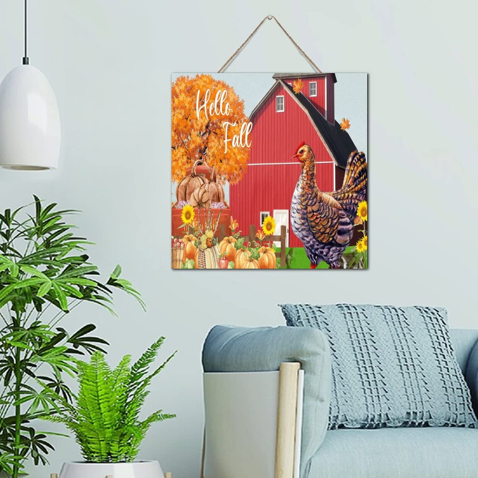 Décoration murale en bois d'automne pour créer un salon chaleureux et cosy
