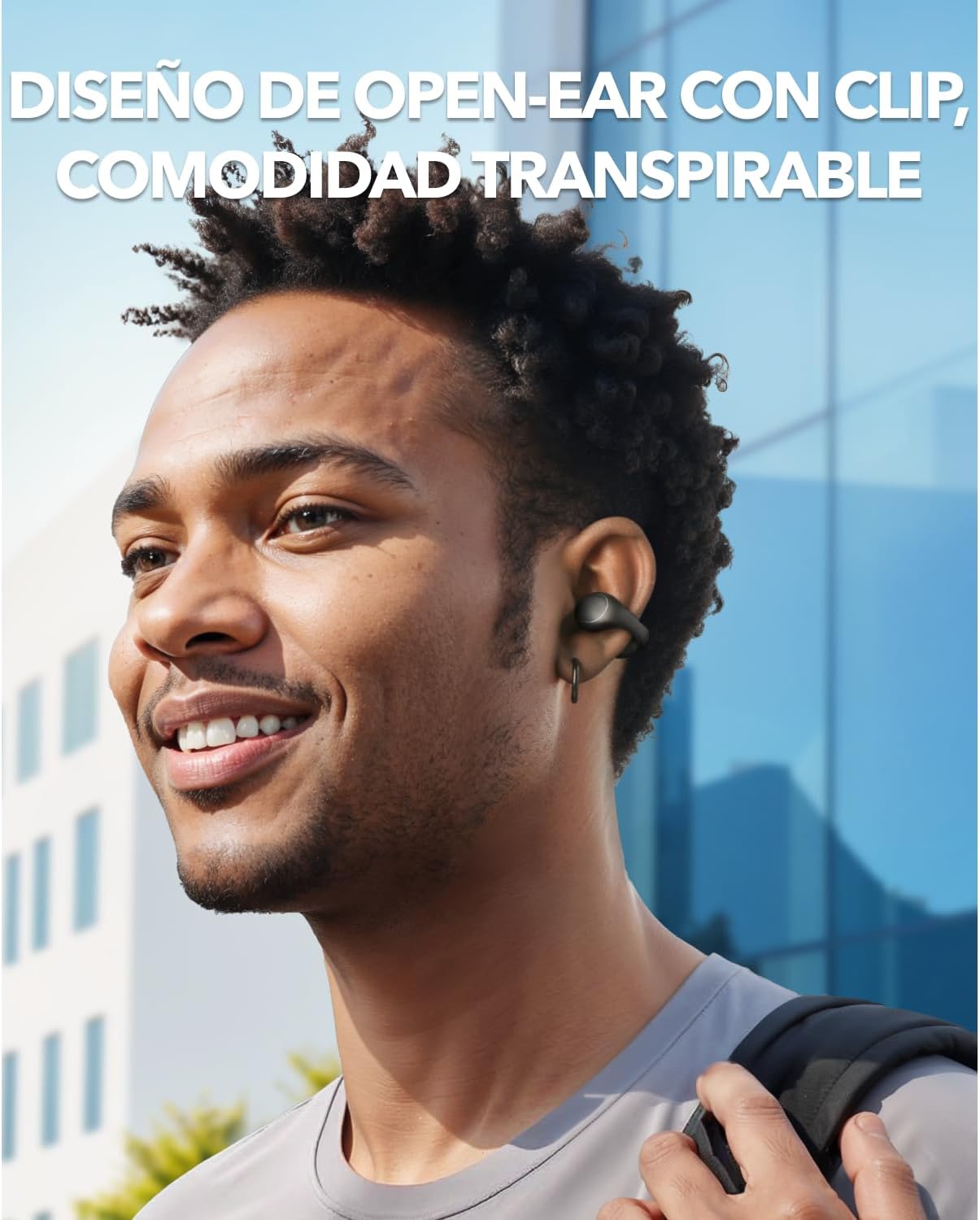 Soundcore C40i de Anker, Auriculares Open-Ear con Clip, Diseño de Juntas Flexible, Controles de Botón, Comodidad Ligera, Ajuste Estable con Almohadillas Acoplables, Transductores Expansivos 3