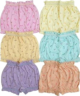 SEE FIT Baby Girl's 100% Pure Cotton Printed Bloomers | Pack of 6 | Soft Elastic Innerwear Panties for Infants & Toddlers... Price In India
