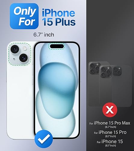 Miniatura 8 de Shields Up Funda para iPhone 15 Pro Max con soporte, funda transparente con soporte de doble anillo ajustable y plegable a prueba de golpes para