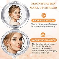 Vista 5 de Cindeer 8 piezas de espejo pequeño compacto plegable de bolsillo para maquillaje redondo de mano cosmética aumento compacto de diamantes