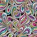 Colorful Paisley Print, Black Background, Cat-I-Tude, Ann Lauer, Benartex, By the Yard